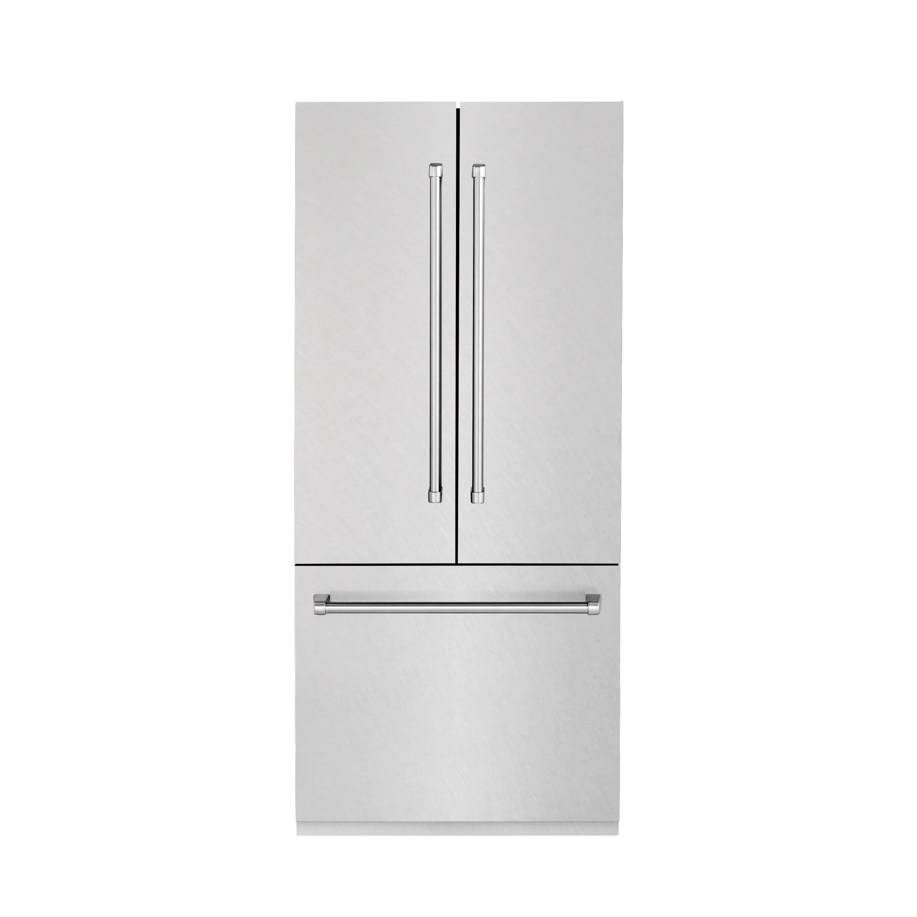 ZLINE 36-Inch 19.6 cu. ft. Built-In 2-Door Bottom Freezer Refrigerator with Internal Water and Ice Dispenser in DuraSnow Fingerprint Resistant Stainless Steel (RBIV-SN-36)