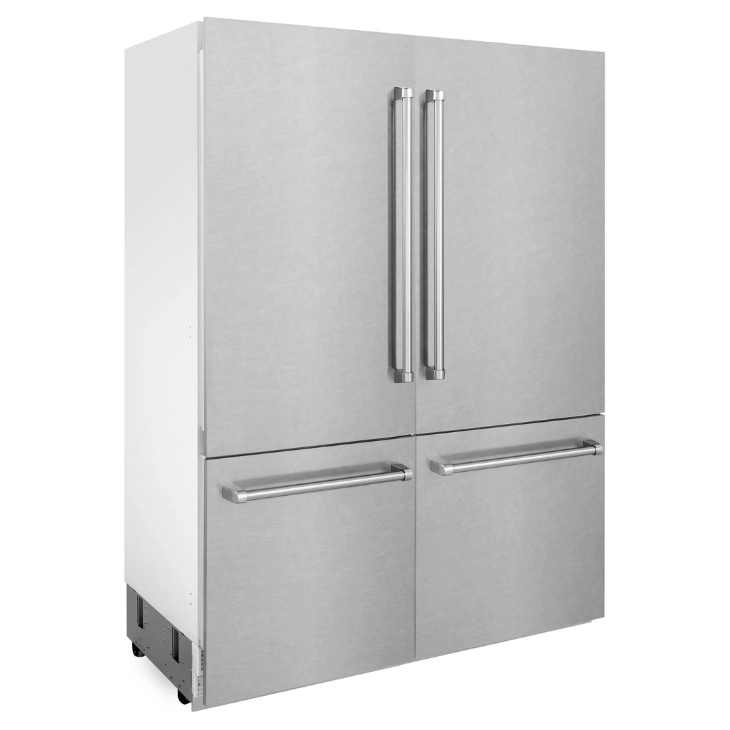 ZLINE 60-Inch 32.2 cu. ft. Built-In 4-Door French Door Refrigerator with Internal Water and Ice Dispenser in Fingerprint Resistant Stainless Steel (RBIV-SN-60)