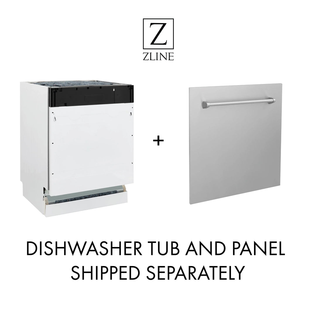 ZLINE Autograph Edition 4-Piece Appliance Package - 30" Dual Fuel Range, 36" Refrigerator, Wall Mounted Range Hood, & 24" Tall Tub Dishwasher in Black Stainless Steel with Champagne Bronze Trim (4AKPR-RABRHDWV30-CB)