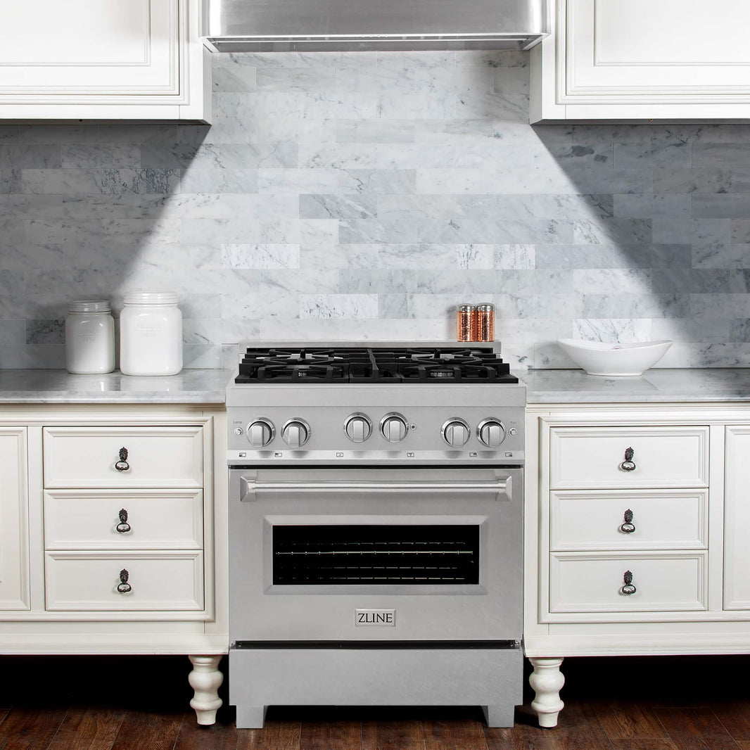 ZLINE 30" Professional 4.0 Cu. Ft. 4 Gas On Gas Range In DuraSnow Stainless Steel (RGS-SN-30)