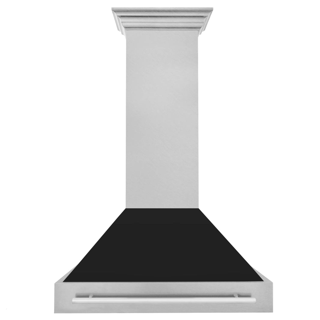 ZLINE 36-Inch Wall Mount Range Hood in DuraSnow Stainless Steel with Black Matte Shell (8654SNX-BLM-36)