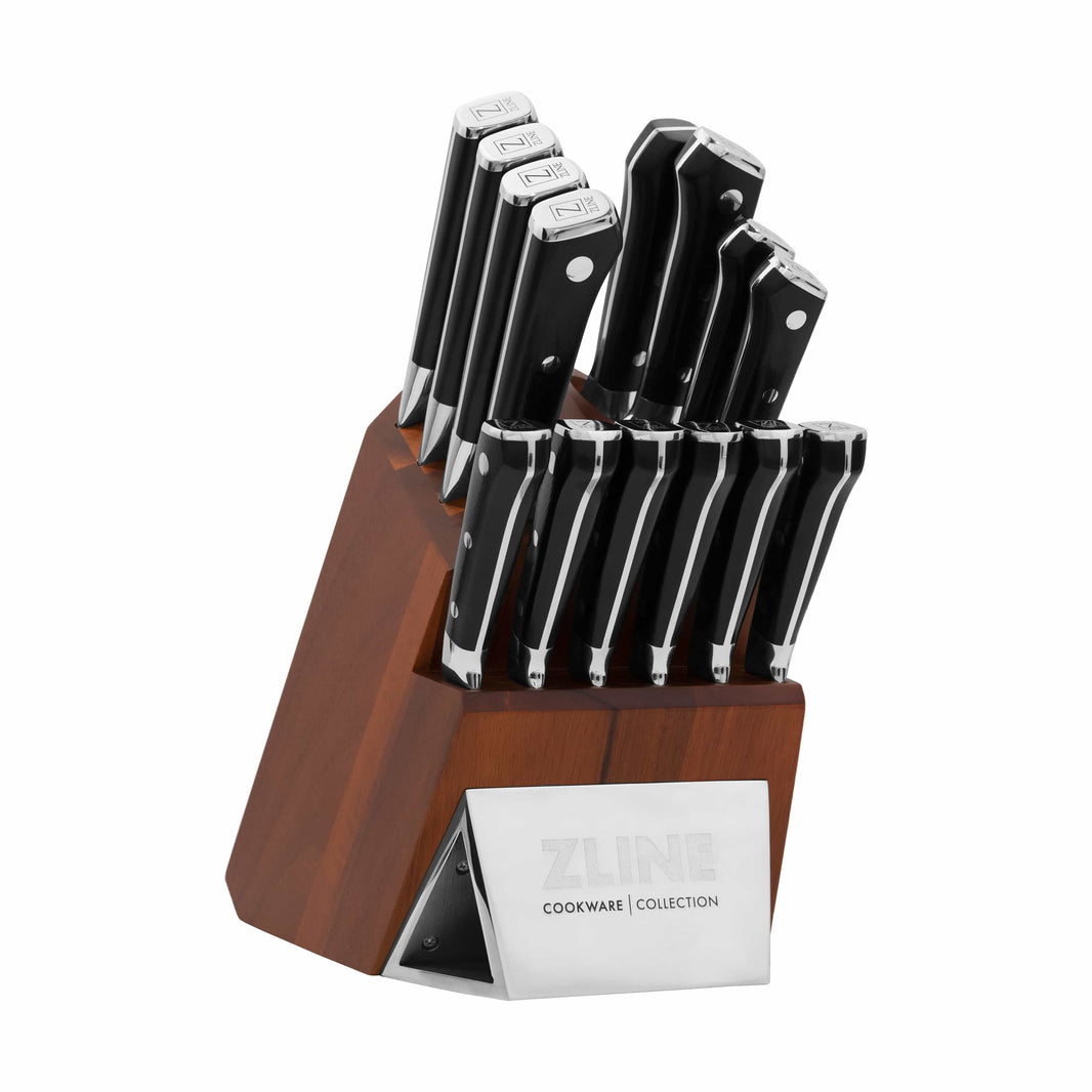 ZLINE 15-Piece Professional German Steel Kitchen Knife Block Set (KSETT-GS-15)