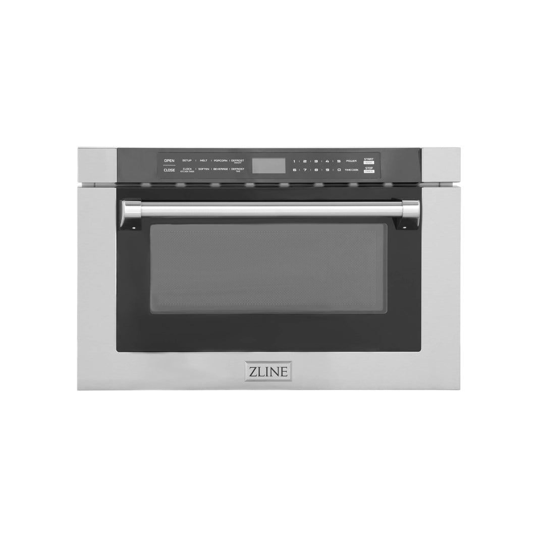 ZLINE 24-Inch 1.2 cu. ft. Built-in Microwave Drawer with a Traditional Handle in Stainless Steel (MWD-1-H)