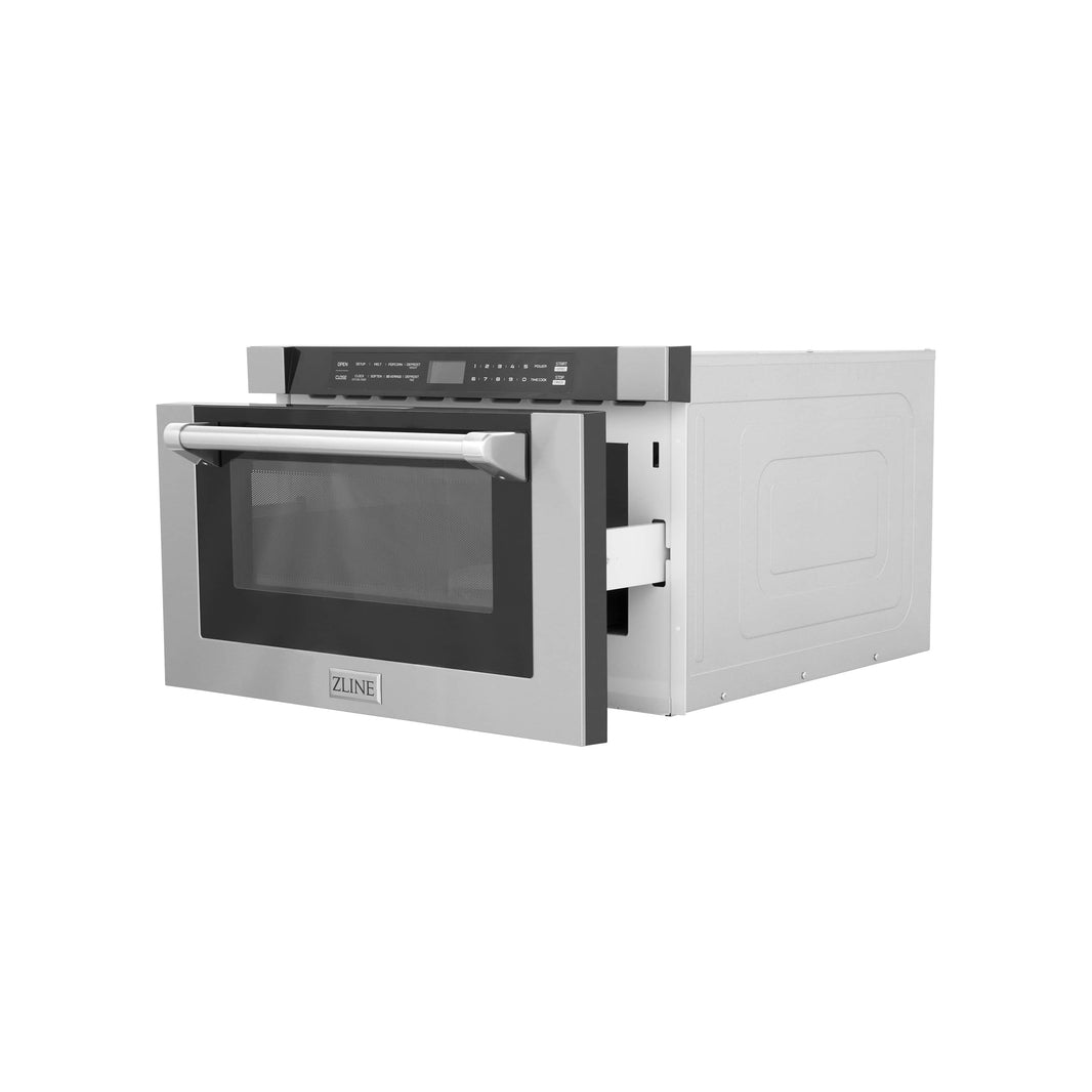 ZLINE 24-Inch 1.2 cu. ft. Built-in Microwave Drawer with a Traditional Handle in Stainless Steel (MWD-1-H)