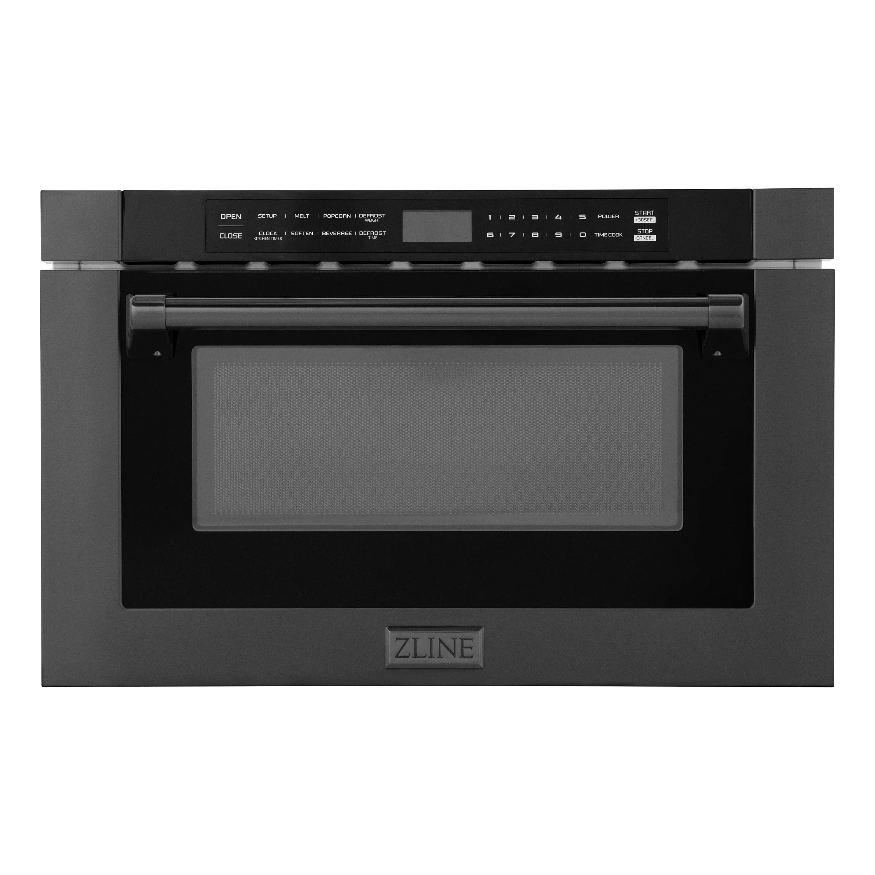 ZLINE 24-Inch 1.2 cu. ft. Built-in Microwave Drawer with a Traditional Handle in Black Stainless Steel (MWD-1-BS-H)