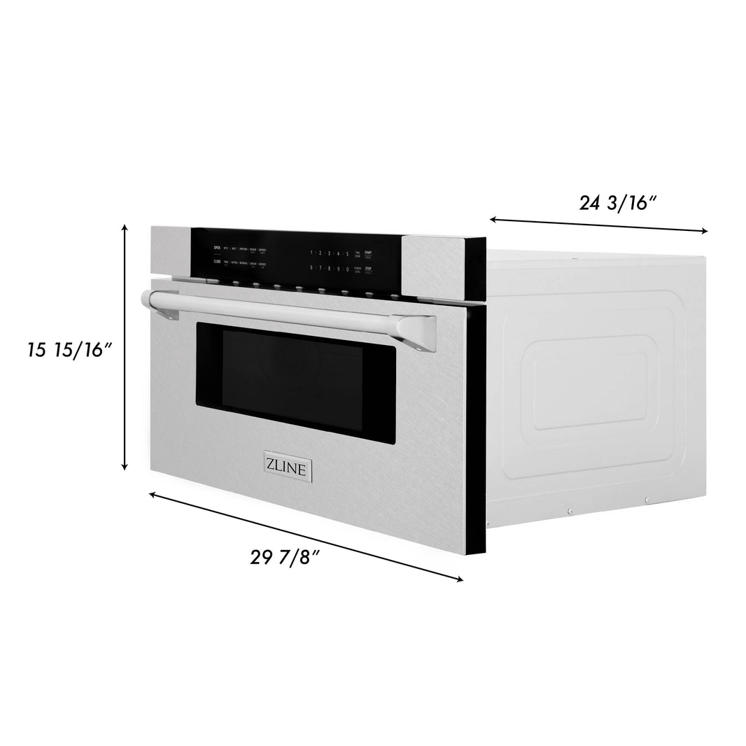 ZLINE 30" 1.2 cu. ft. Built-in Microwave Drawer in DuraSnow® Stainless Steel (MWD-30-SS)