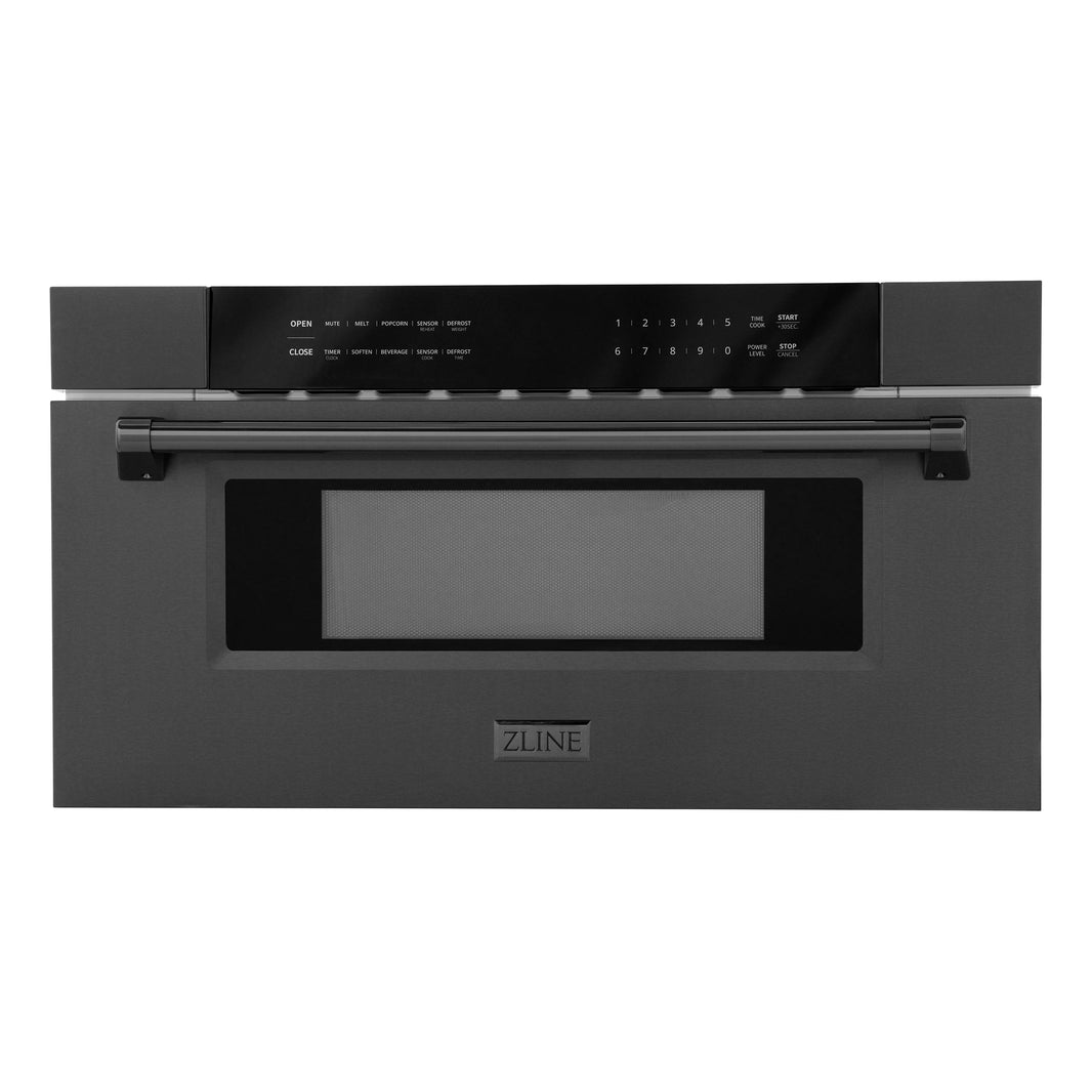 ZLINE 30-Inch 1.2 cu. ft. Built-In Microwave Drawer in Black Stainless Steel (MWD-30-BS)