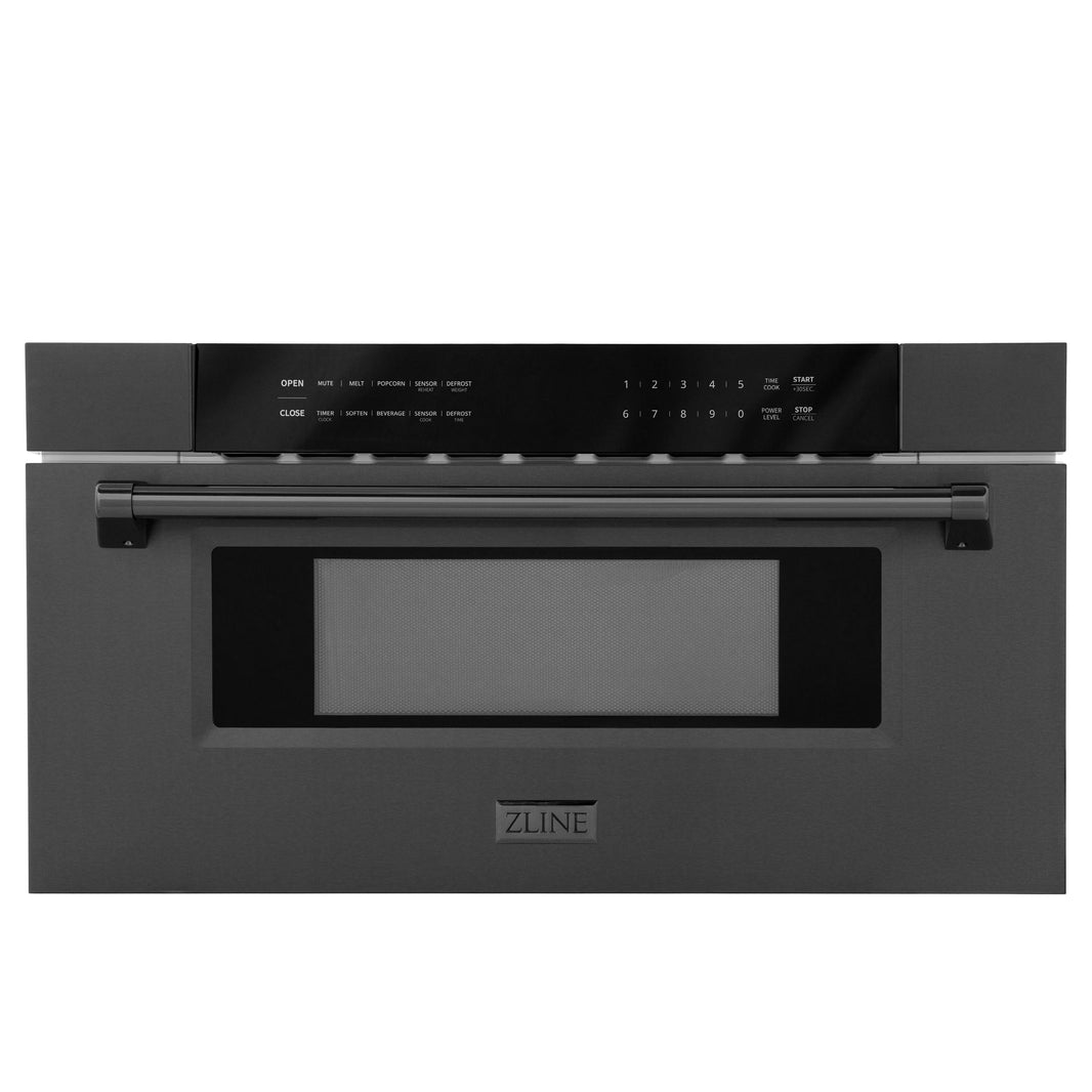 ZLINE 30-Inch 1.2 cu. ft. Built-In Microwave Drawer in Black Stainless Steel (MWD-30-BS)