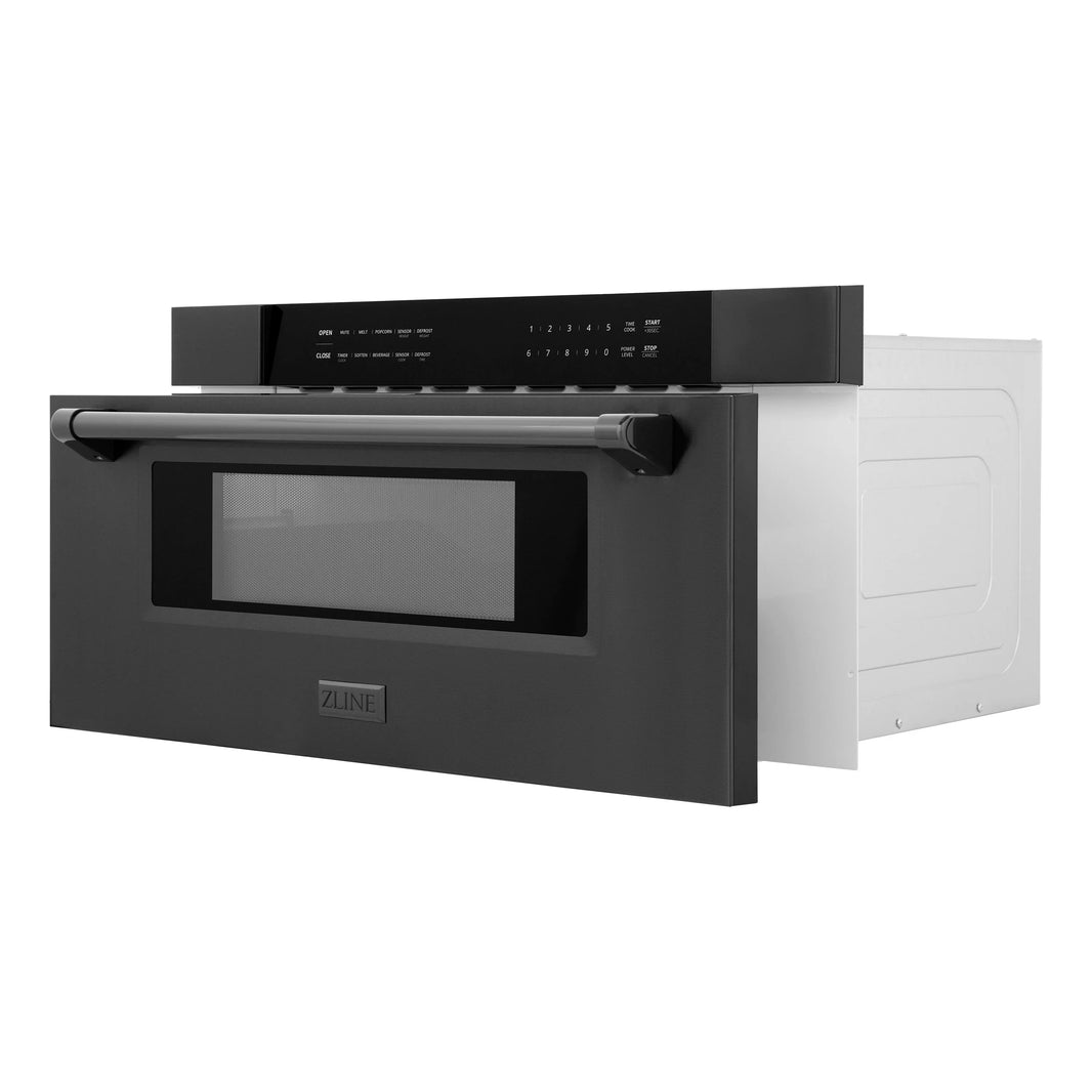 ZLINE 30-Inch 1.2 cu. ft. Built-In Microwave Drawer in Black Stainless Steel (MWD-30-BS)