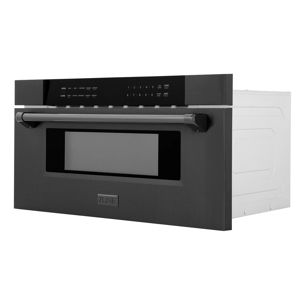 ZLINE 30-Inch 1.2 cu. ft. Built-In Microwave Drawer in Black Stainless Steel (MWD-30-BS)