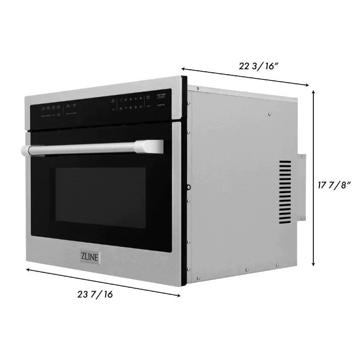 ZLINE 24" Built-in Convection Microwave Oven in Durasnow with Speed and Sensor Cooking (MWO-24-SS)