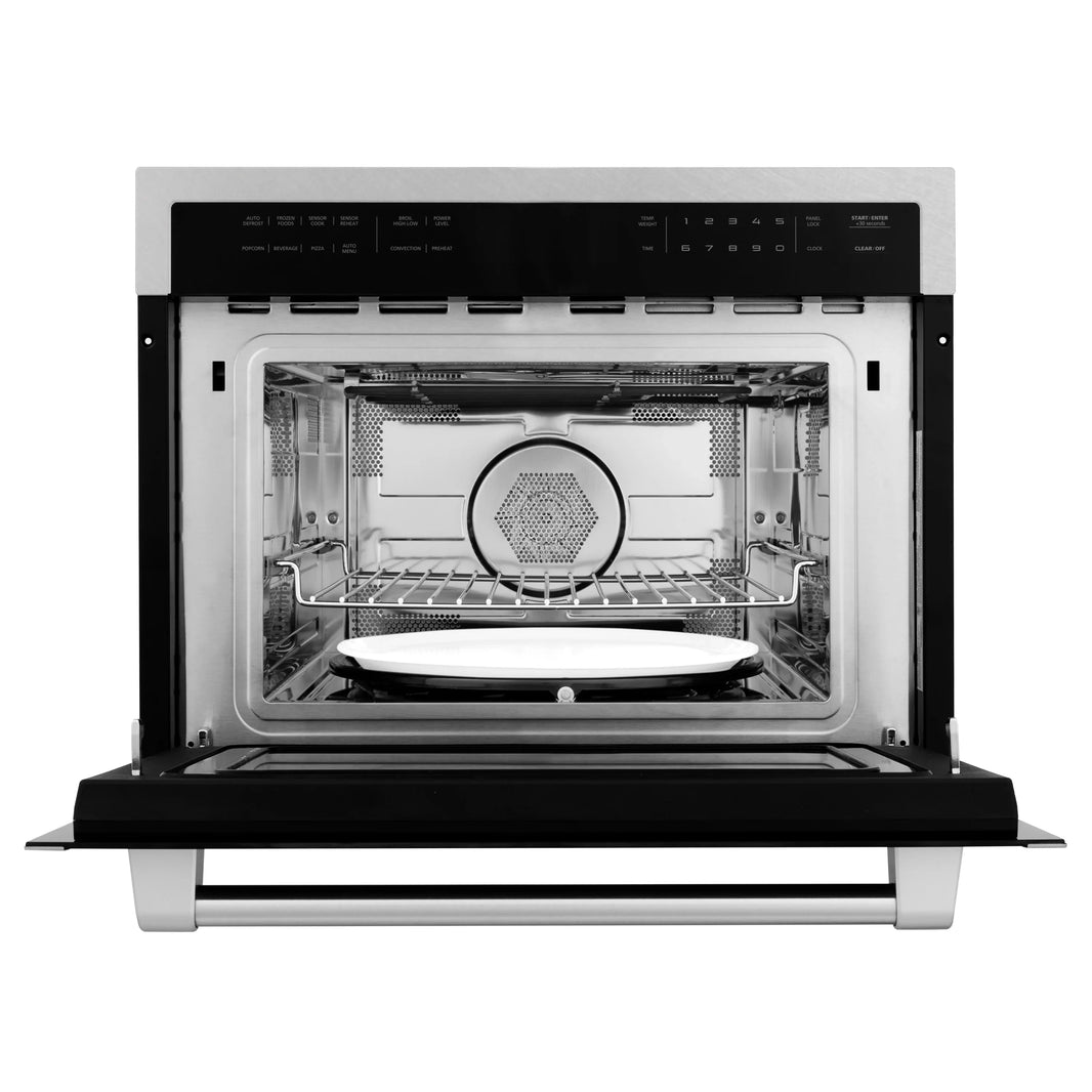 ZLINE 24" Built-in Convection Microwave Oven in Durasnow with Speed and Sensor Cooking (MWO-24-SS)