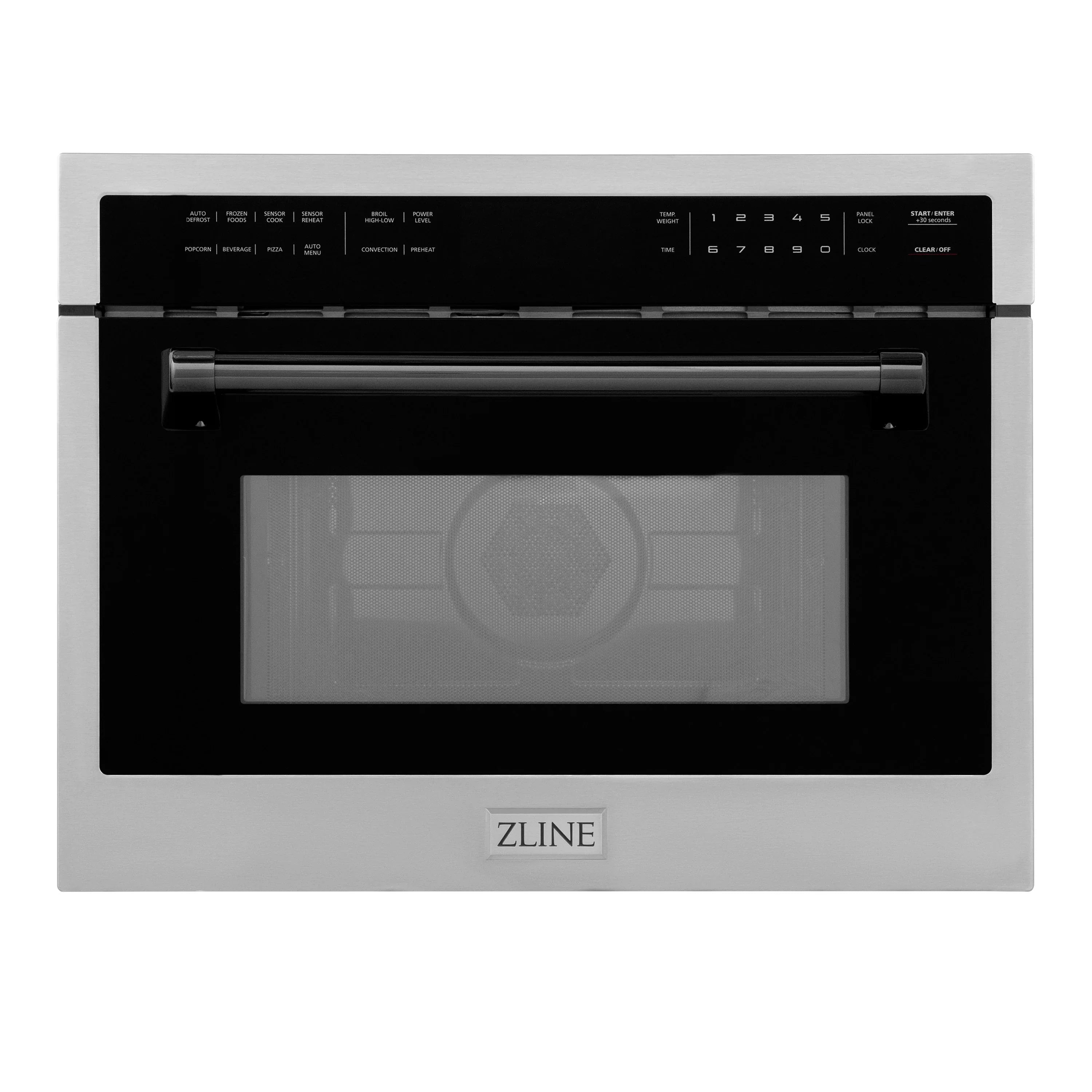 ZLINE Autograph Edition 24-Inch 1.6 cu ft. Built-in Convection Microwave Oven in Stainless Steel with Matte Black Accents (MWOZ-24-MB)