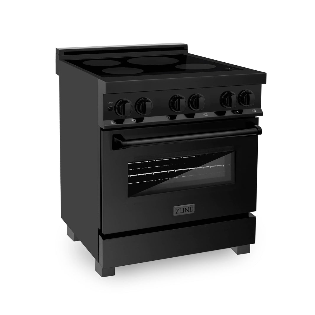 ZLINE 30-Inch 4.0 cu. ft. Induction Range with a 4 Element Stove and Electric Oven in Black Stainless Steel (RAIND-BS-30)