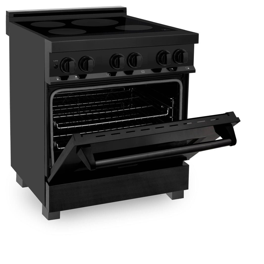 ZLINE 30-Inch 4.0 cu. ft. Induction Range with a 4 Element Stove and Electric Oven in Black Stainless Steel (RAIND-BS-30)