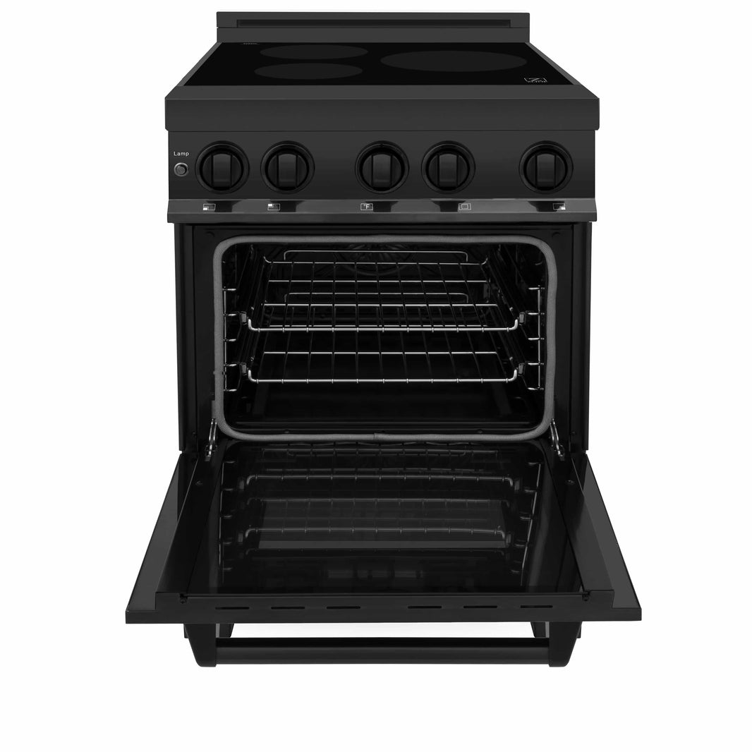 ZLINE 24-Inch 2.8 cu. ft. Induction Range with a 3 Element Stove and Electric Oven in Black Stainless Steel (RAIND-BS-24)