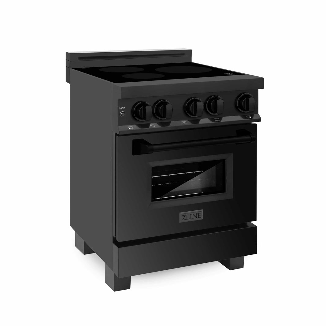 ZLINE 24-Inch 2.8 cu. ft. Induction Range with a 3 Element Stove and Electric Oven in Black Stainless Steel (RAIND-BS-24)