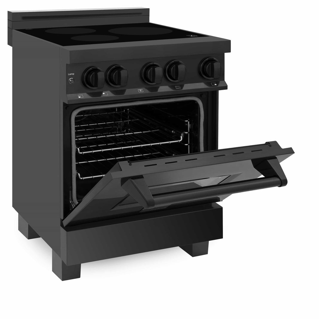 ZLINE 24-Inch 2.8 cu. ft. Induction Range with a 3 Element Stove and Electric Oven in Black Stainless Steel (RAIND-BS-24)