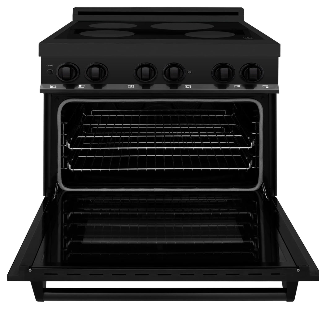 ZLINE 36-Inch 4.6 cu. ft. Induction Range with a 4 Element Stove and Electric Oven in Black Stainless Steel (RAIND-BS-36)