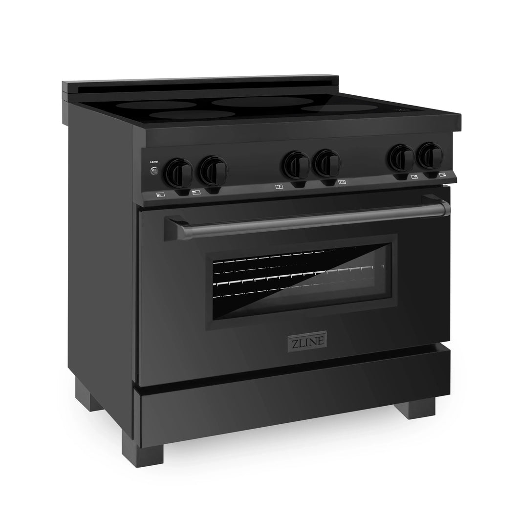 ZLINE 36-Inch 4.6 cu. ft. Induction Range with a 4 Element Stove and Electric Oven in Black Stainless Steel (RAIND-BS-36)