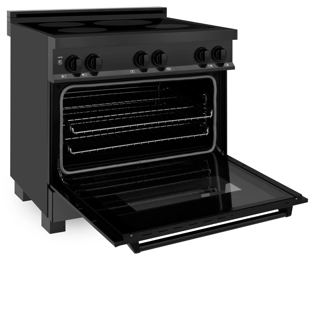 ZLINE 36-Inch 4.6 cu. ft. Induction Range with a 4 Element Stove and Electric Oven in Black Stainless Steel (RAIND-BS-36)