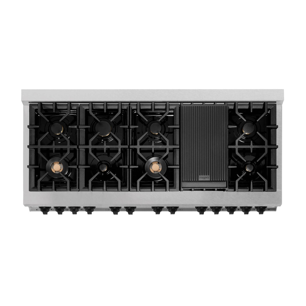 ZLINE Autograph Edition 60-Inch Dual Fuel Range with Gas Stove and Electric Oven in DuraSnow Stainless Steel with Matte Black Accents (RASZ-SN-60-MB)