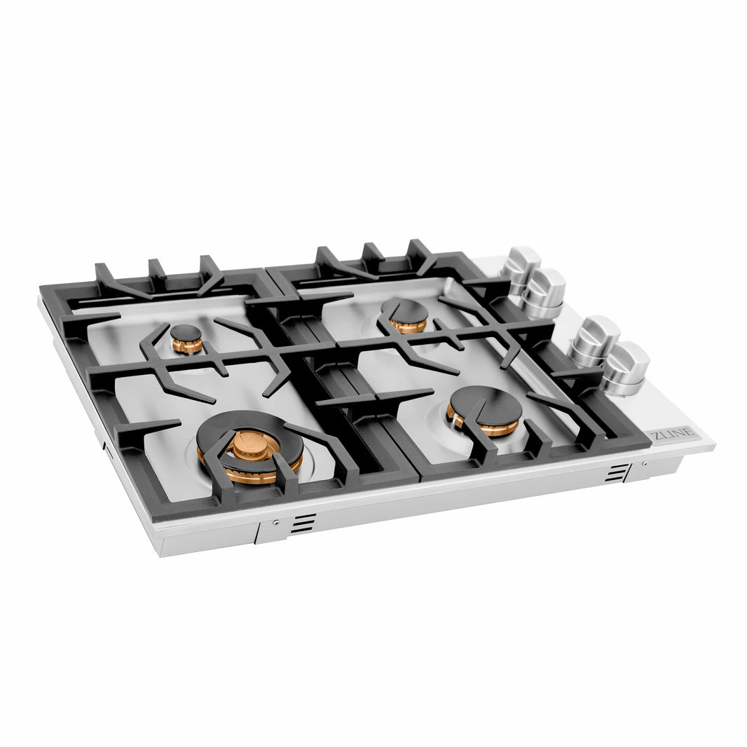 ZLINE 30-Inch Drop-In Gas Stovetop with 4 Gas Brass Burners (RC-BR-30)