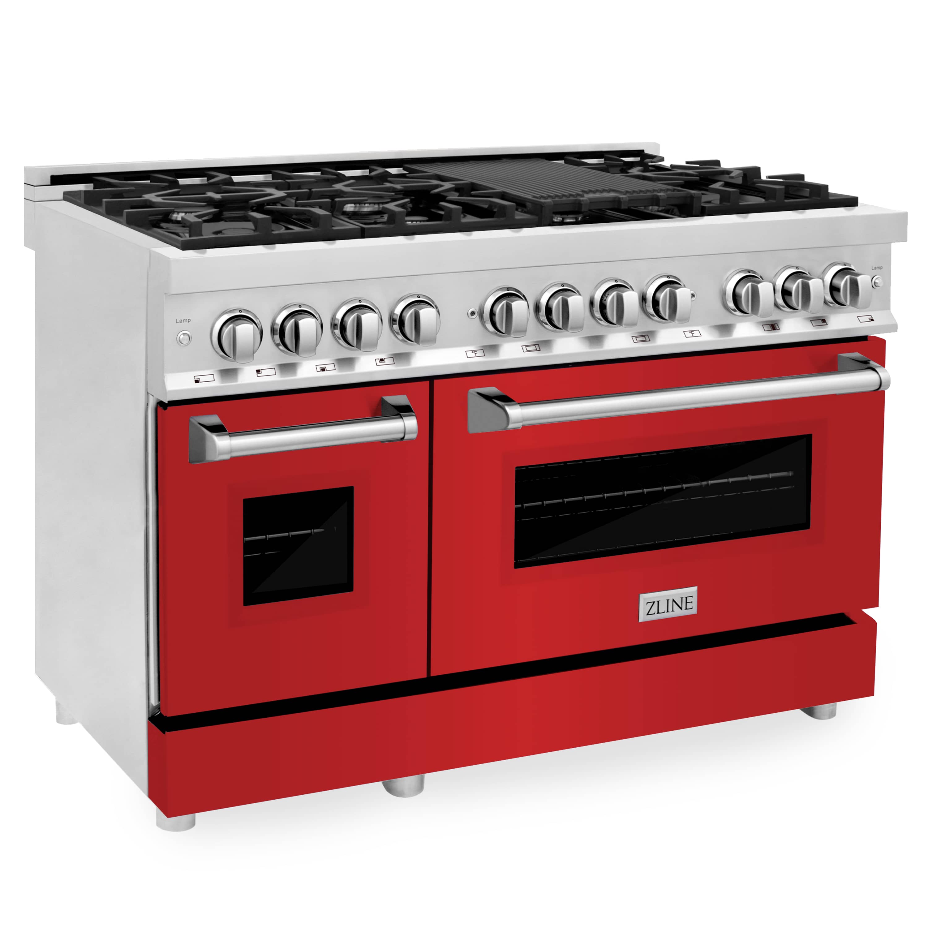 ZLINE 48-Inch Professional Dual Fuel Range with Red Matte Door (RA-RM-48)