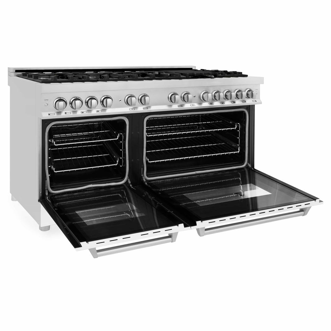 ZLINE 60-Inch 7.4 cu. ft. Dual Fuel Range with Gas Stove and Electric Oven in Stainless Steel and White Matte Door (RA-WM-60)