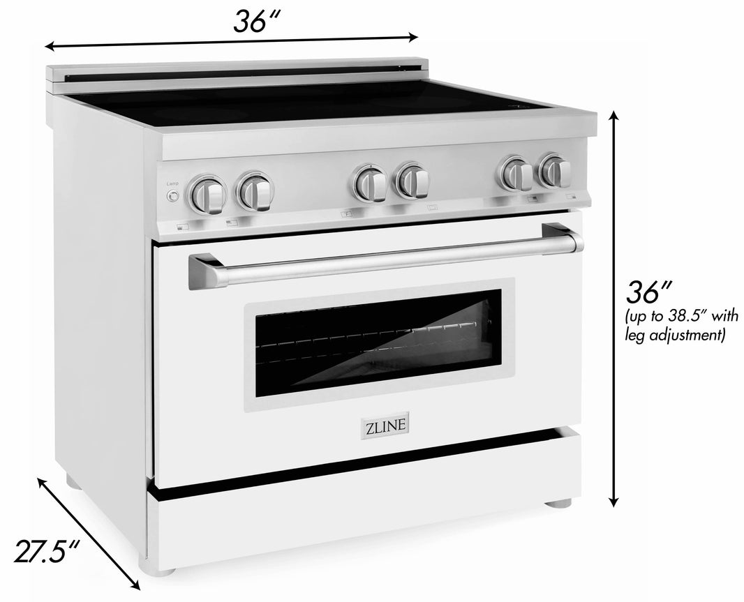 ZLINE 36-Inch 4.6 cu. ft. Induction Range with a 4 Element Stove and Electric Oven in White Matte (RAIND-WM-36)