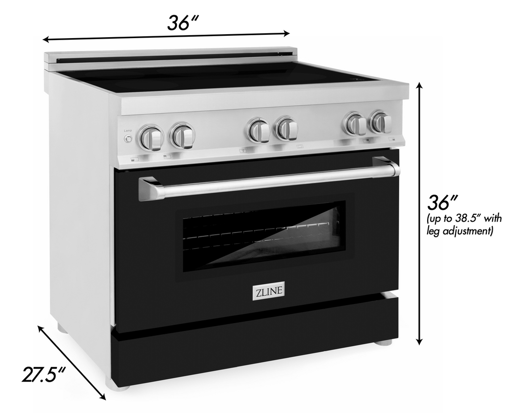 ZLINE 36-Inch 4.6 cu. ft. Induction Range with a 4 Element Stove and Electric Oven in Black Matte (RAIND-BLM-36)