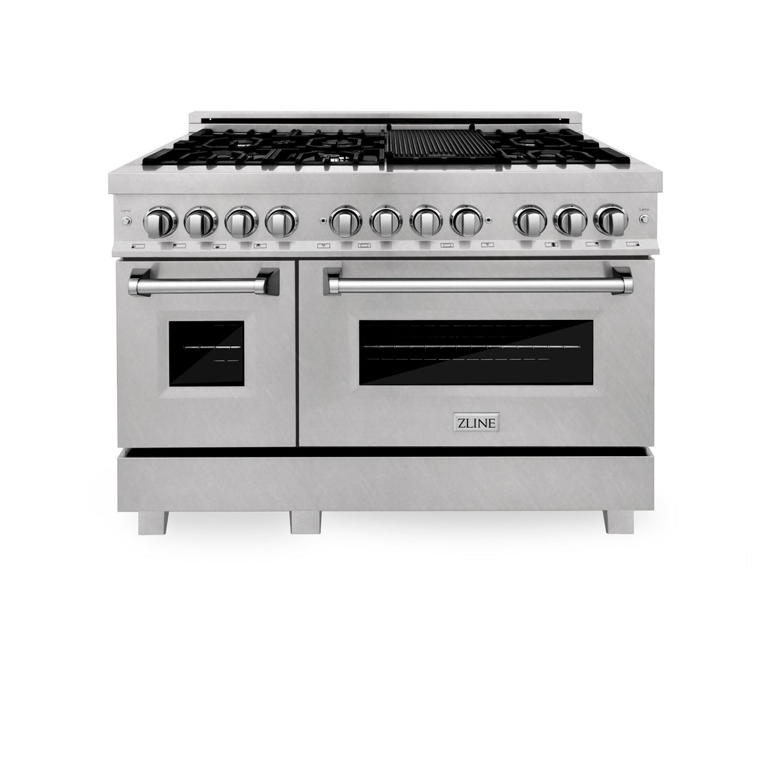 ZLINE 48-Inch 6.0 cu. ft. Electric Oven and Gas Cooktop Dual Fuel Range with Griddle in Fingerprint Resistant Stainless (RAS-SN-GR-48)