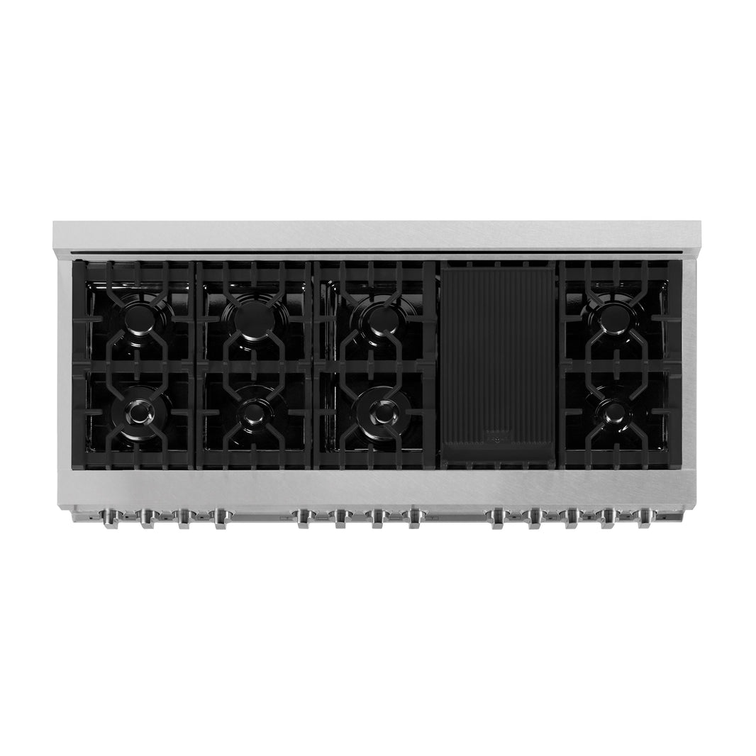 ZLINE 60-Inch Dual Fuel Range with 7.4 cu. ft. Electric Oven and Gas Cooktop and Griddle in DuraSnow Fingerprint Resistant Stainless Steel (RAS-SN-GR-60)