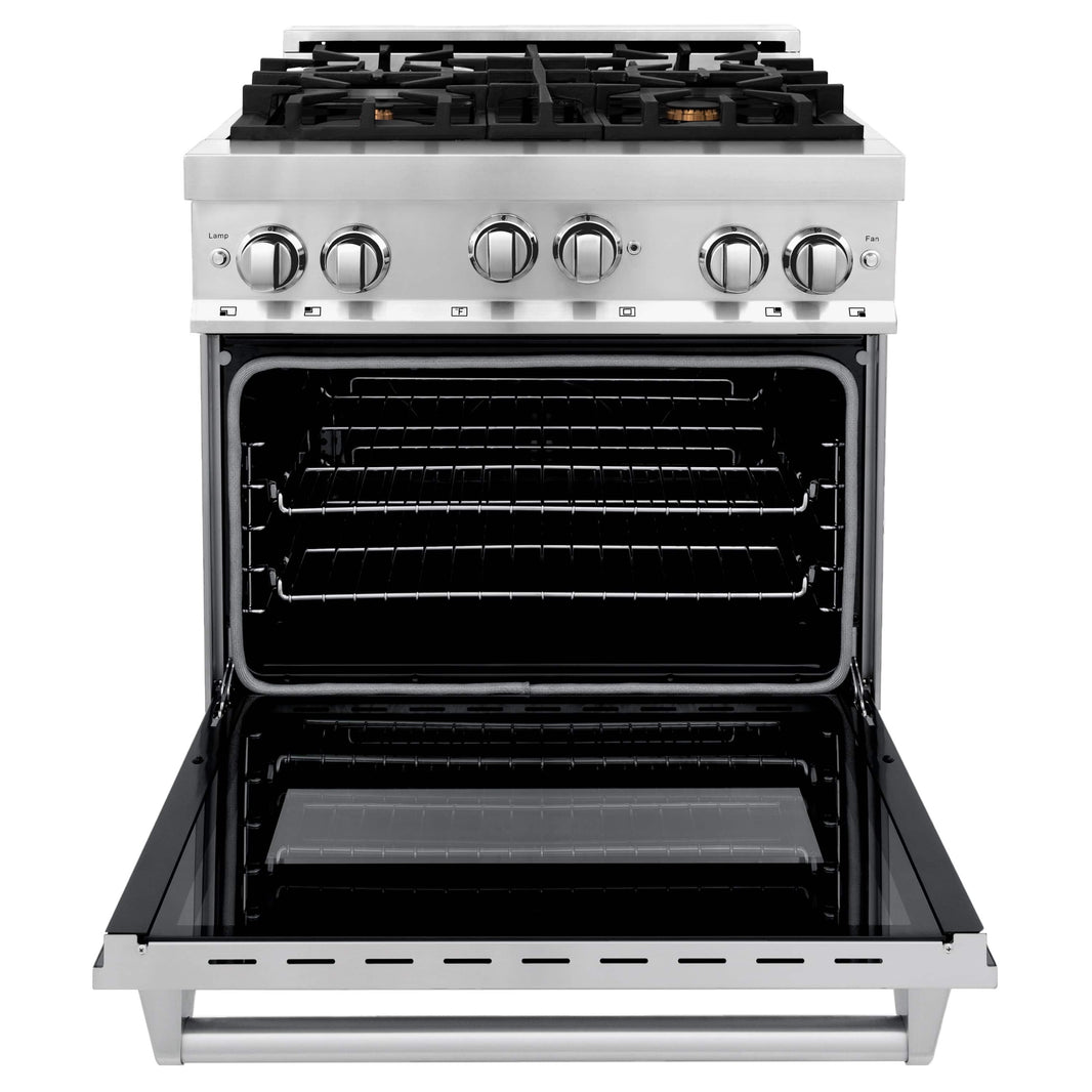 ZLINE 30-Inch Professional 4.0 Cu. Ft. 4 Gas On Gas Range In Stainless Steel With Brass Burners (RG-BR-30)