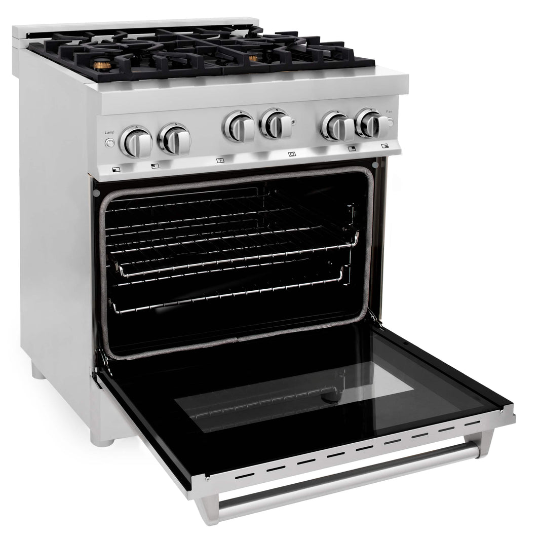 ZLINE 30-Inch Professional 4.0 Cu. Ft. 4 Gas On Gas Range In Stainless Steel With Brass Burners (RG-BR-30)