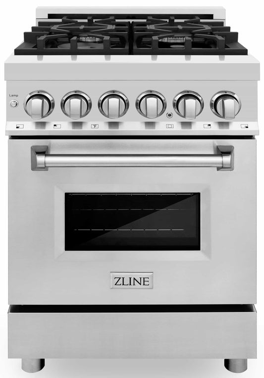 ZLINE 24-Inch Professional Dual Fuel Range In Stainless Steel (RA24)