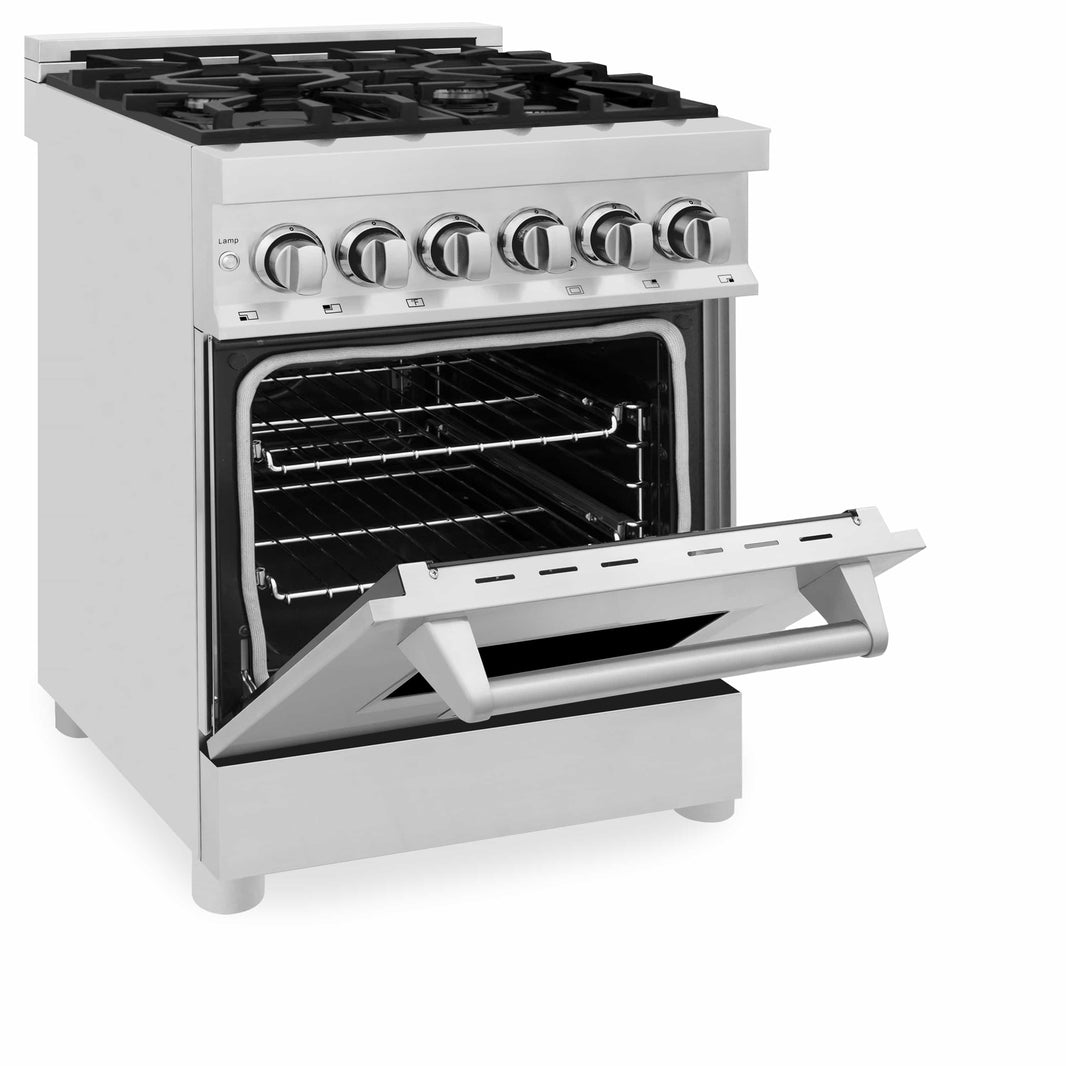 ZLINE 24-Inch Professional Dual Fuel Range In Stainless Steel (RA24)