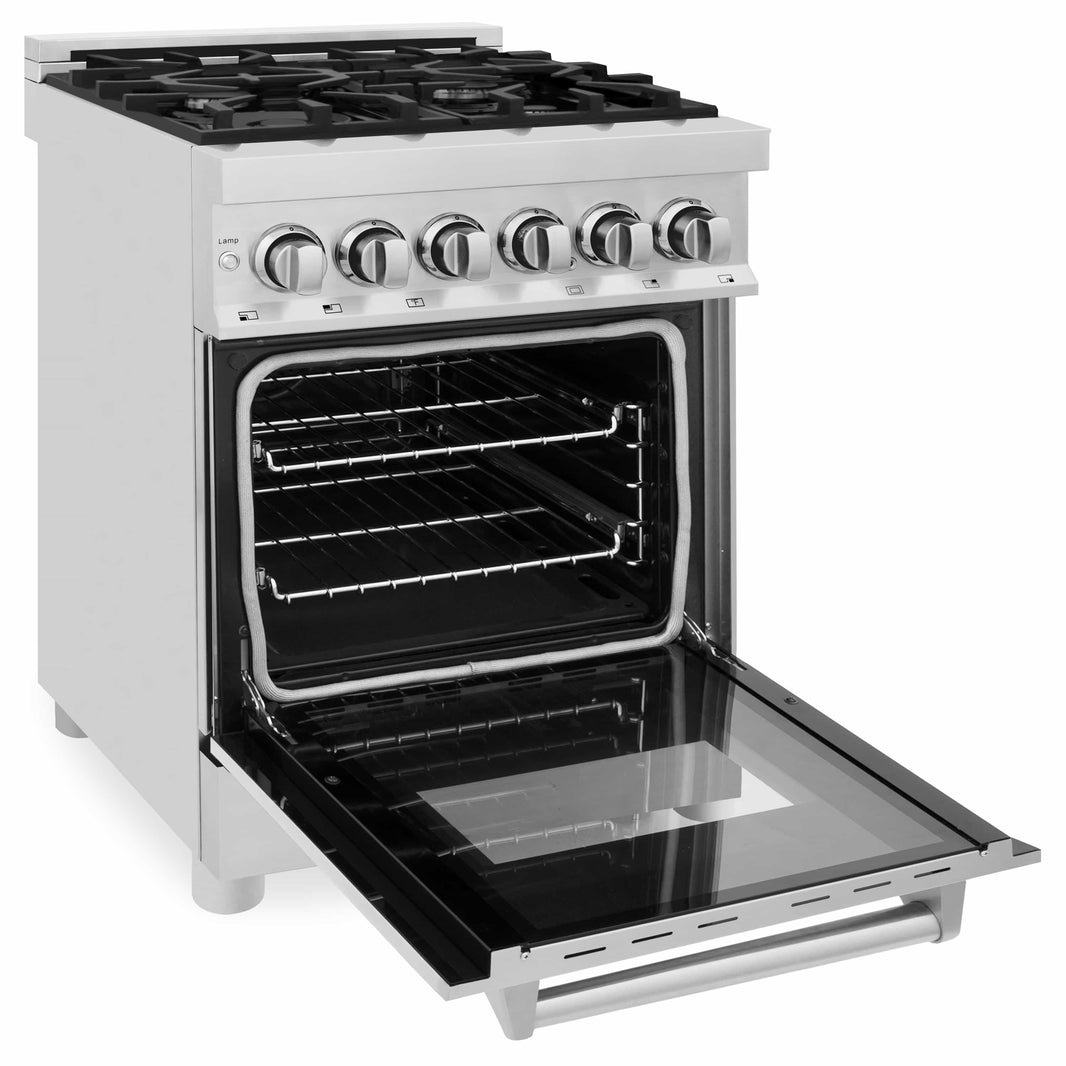 ZLINE 24-Inch Professional Dual Fuel Range In Stainless Steel (RA24)