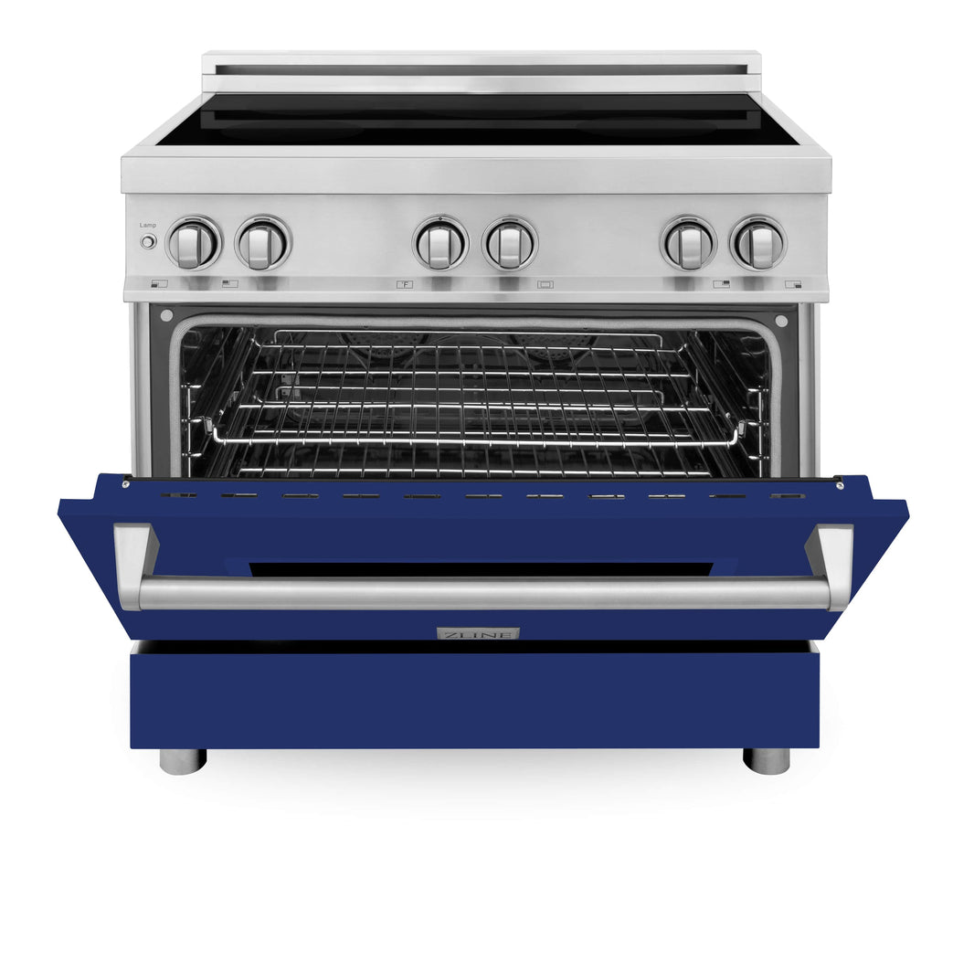 ZLINE 36-Inch 4.6 cu. ft. Induction Range with a 4 Element Stove and Electric Oven in Blue Gloss (RAIND-BG-36)