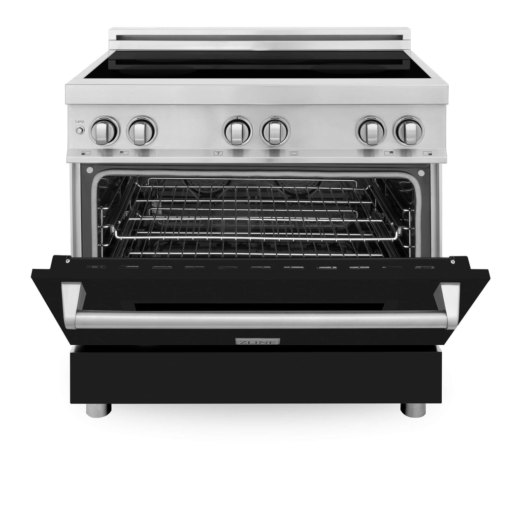 ZLINE 36-Inch 4.6 cu. ft. Induction Range with a 4 Element Stove and Electric Oven in Black Matte (RAIND-BLM-36)