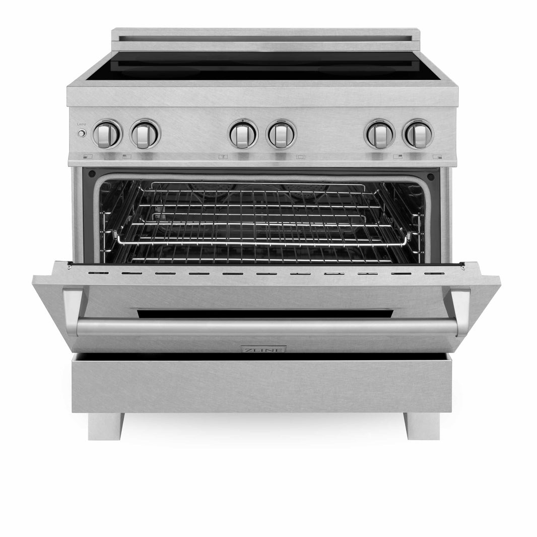 ZLINE 36-Inch 4.6 cu. ft. Induction Range with a 4 Element Stove and Electric Oven in DuraSnow Stainless Steel (RAINDS-SN-36)