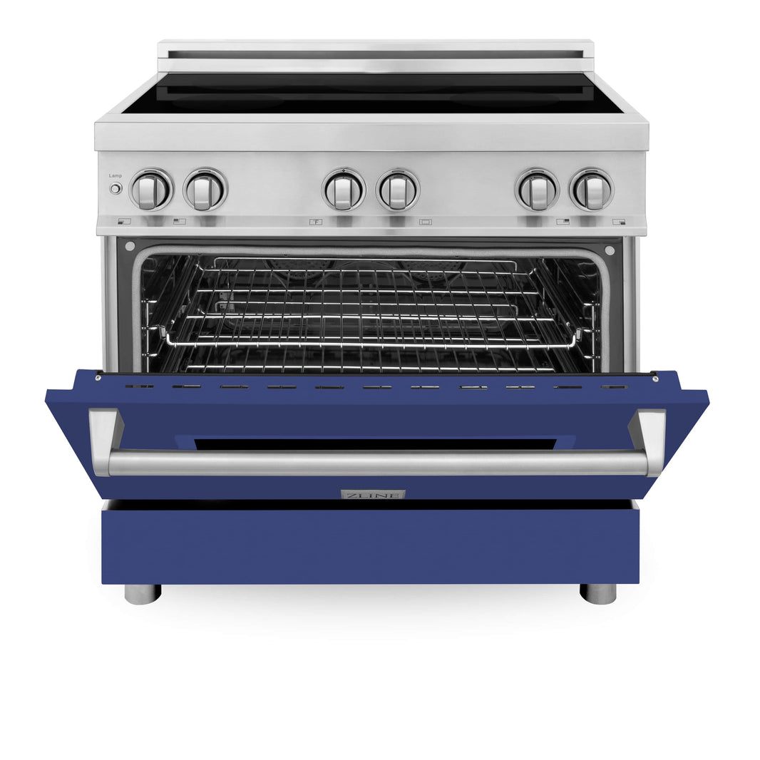 ZLINE 36-Inch 4.6 cu. ft. Induction Range with a 4 Element Stove and Electric Oven in Blue Matte (RAIND-BM-36)