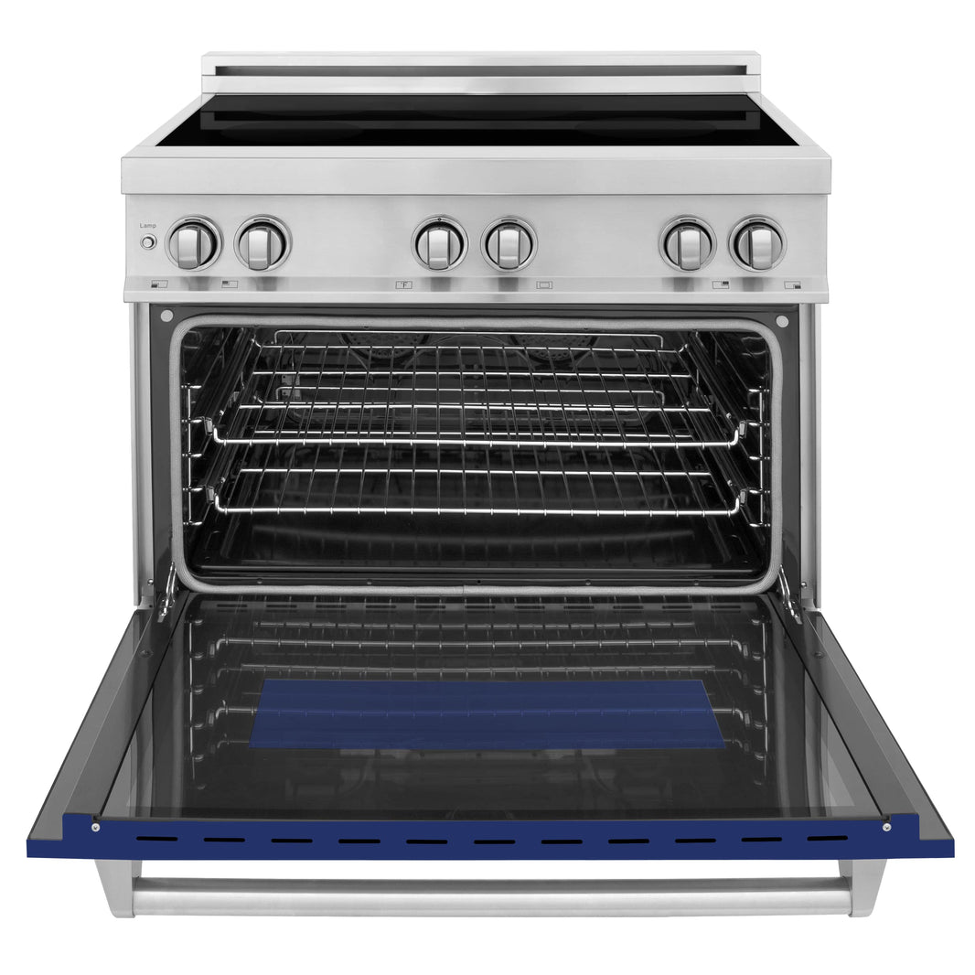 ZLINE 36-Inch 4.6 cu. ft. Induction Range with a 4 Element Stove and Electric Oven in Blue Gloss (RAIND-BG-36)