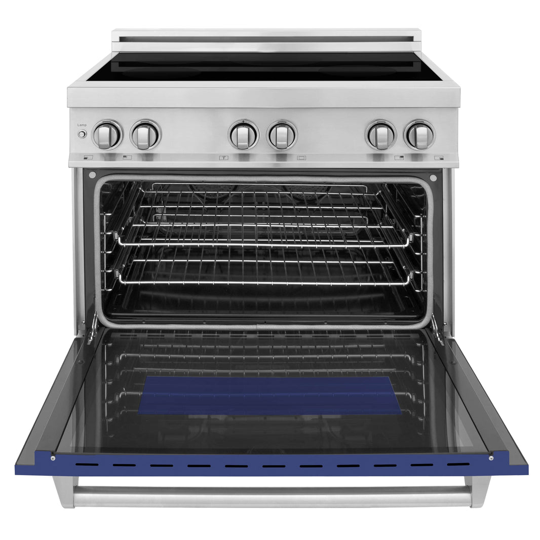 ZLINE 36-Inch 4.6 cu. ft. Induction Range with a 4 Element Stove and Electric Oven in Blue Matte (RAIND-BM-36)