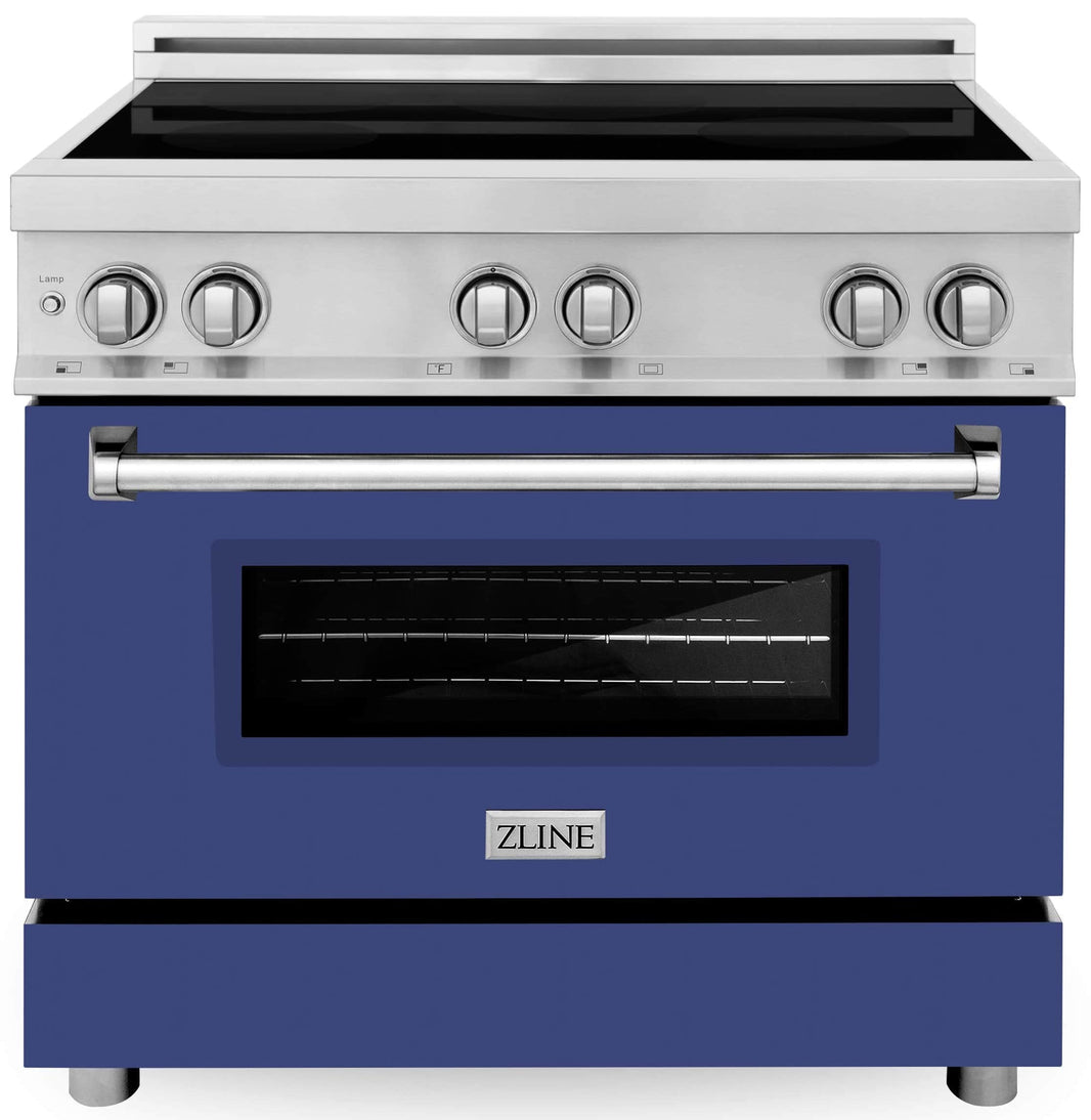 ZLINE 36-Inch 4.6 cu. ft. Induction Range with a 4 Element Stove and Electric Oven in Blue Matte (RAIND-BM-36)