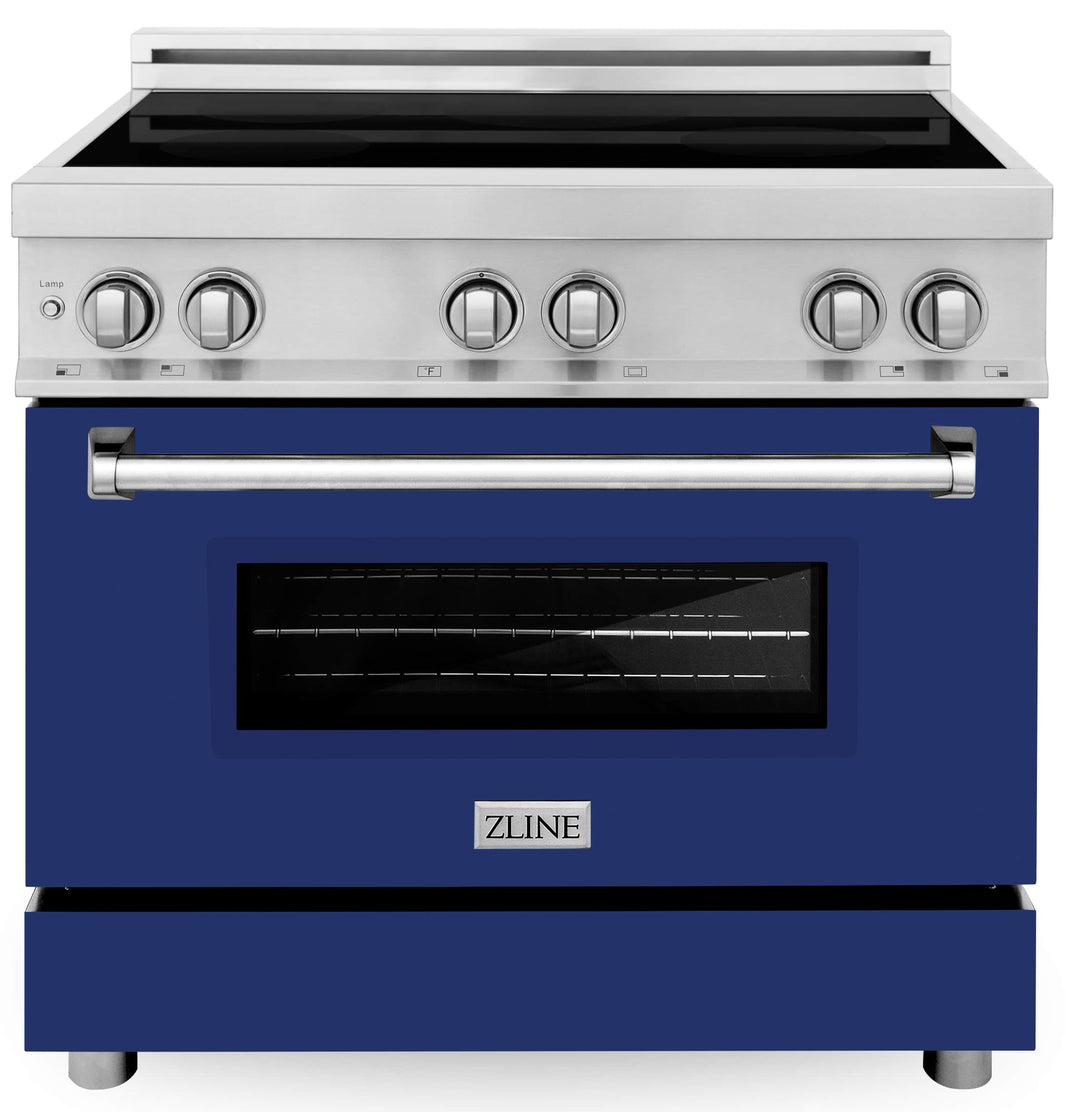 ZLINE 36-Inch 4.6 cu. ft. Induction Range with a 4 Element Stove and Electric Oven in Blue Gloss (RAIND-BG-36)