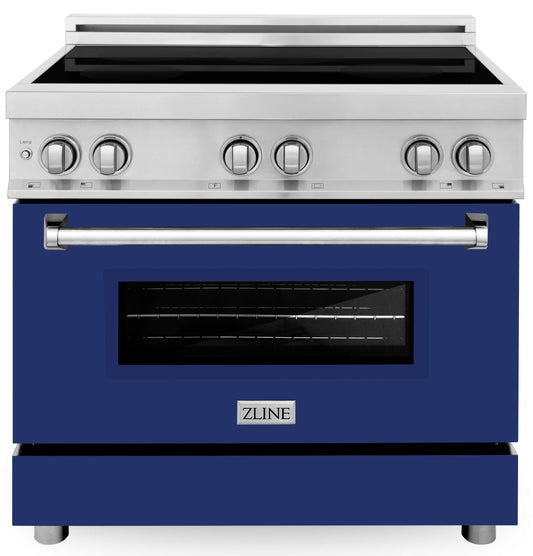 ZLINE 36-Inch 4.6 cu. ft. Induction Range with a 4 Element Stove and Electric Oven in Blue Gloss (RAIND-BG-36)