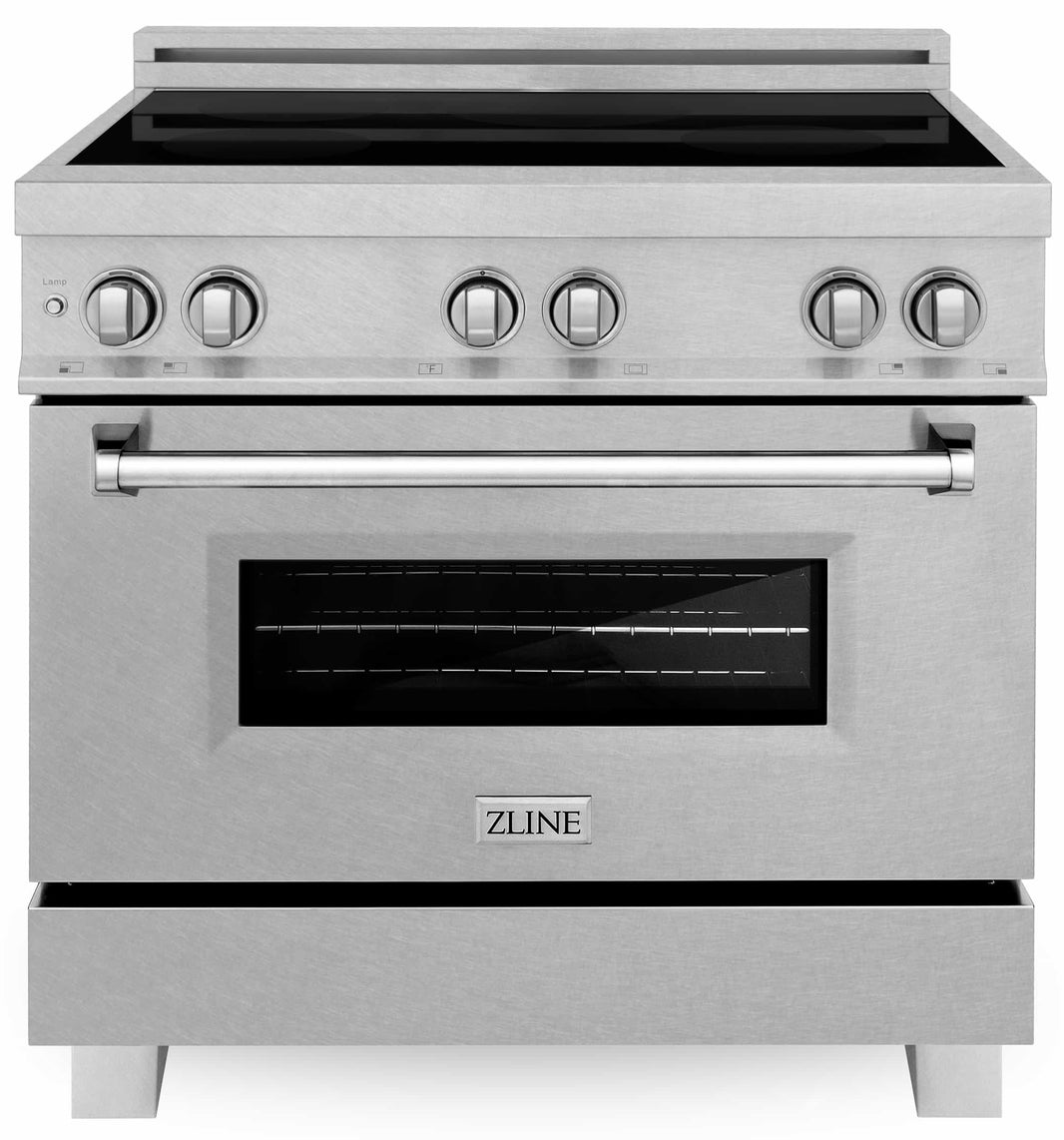 ZLINE 36-Inch 4.6 cu. ft. Induction Range with a 4 Element Stove and Electric Oven in DuraSnow Stainless Steel (RAINDS-SN-36)