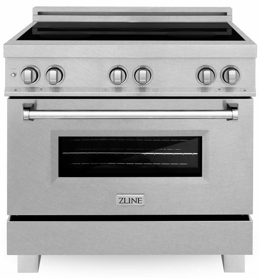 ZLINE 36-Inch 4.6 cu. ft. Induction Range with a 4 Element Stove and Electric Oven in DuraSnow Stainless Steel (RAINDS-SN-36)