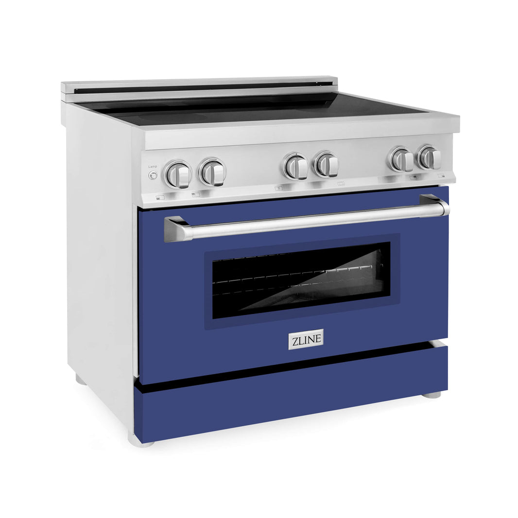 ZLINE 36-Inch 4.6 cu. ft. Induction Range with a 4 Element Stove and Electric Oven in Blue Matte (RAIND-BM-36)